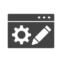 blogservice glyph zwart pictogram vector