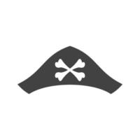 piratenhoed ii glyph zwart pictogram vector