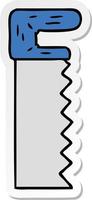sticker cartoon doodle van een metaalzaag vector