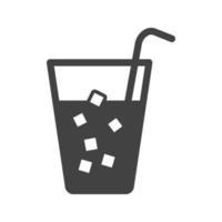 drinken met ijs glyph zwart pictogram vector