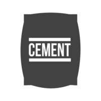 cement zak glyph zwart pictogram vector