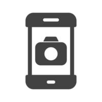 camera app glyph zwart pictogram vector