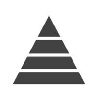 piramide grafiek glyph zwart pictogram vector