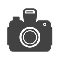 camera ii glyph zwart pictogram vector