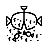 pinata speelgoed met snoep lijn pictogram vectorillustratie vector