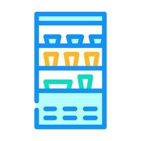 koelkast met eten en drinken in kantine kleur pictogram vectorillustratie vector