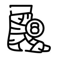 gebroken been doffe of ernstige pijn lijn pictogram vectorillustratie vector