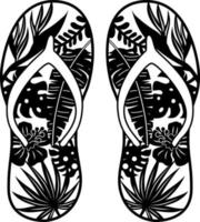 teenslippers vector, slippers tropisch silhouet, sandalen, zomerstrand vector