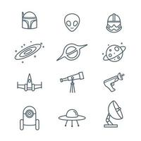 sci-fi overzicht icoon collectie vector
