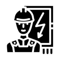 elektricien reparateur glyph pictogram vectorillustratie vector