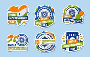 sticker van de onafhankelijkheidsdag van india vector