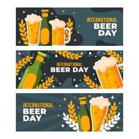 internationale bierdag banners set vector