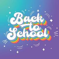 terug naar school regenboog belettering banner illustratie vector