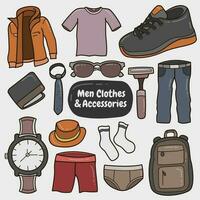 illustratie grafische vector van mannen kleding en accessoires