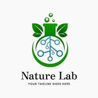 science lab logo element sjabloon vector