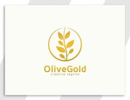 gouden olijfboom luxe logo illustratie vector