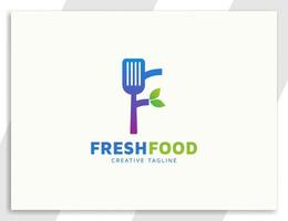 spatel letter f restaurant of voedsel logo sjabloon vector