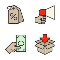e-commerce. online winkelen set pictogram symbool sjabloon voor grafische en webdesign collectie logo vectorillustratie vector