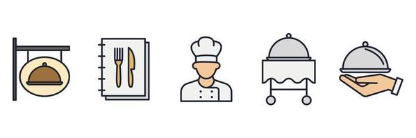 restaurant set pictogram symbool sjabloon voor grafisch en webdesign collectie logo vectorillustratie