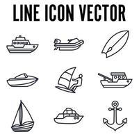 water transport set pictogram symbool sjabloon voor grafisch en web design collectie logo vector illustratie