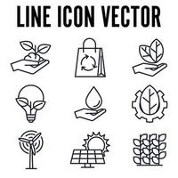 milieuvriendelijk. ecologie set pictogram symbool sjabloon voor grafisch en webdesign collectie logo vectorillustratie vector