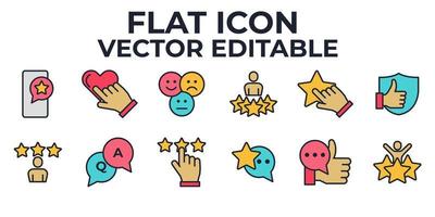 getuigenissen feedback set pictogram symbool sjabloon voor grafisch en webdesign collectie logo vectorillustratie vector