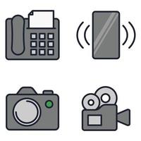 technologie apparaat set pictogram symbool sjabloon voor grafisch en webdesign collectie logo vectorillustratie vector