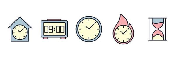 tijd set pictogram symbool sjabloon voor grafisch en web design collectie logo vector illustratie