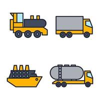 transport, zware machines set pictogram symbool sjabloon voor grafisch en webdesign collectie logo vectorillustratie vector