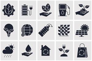 milieuvriendelijk. ecologie set pictogram symbool sjabloon voor grafisch en webdesign collectie logo vectorillustratie vector