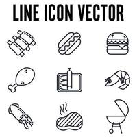 vlees eten set pictogram symbool sjabloon voor grafische en webdesign collectie logo vector illustratie