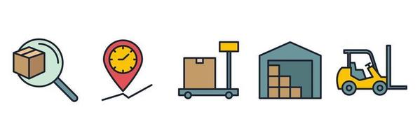 logistieke set pictogram symbool sjabloon voor grafisch en webdesign collectie logo vectorillustratie vector