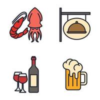 restaurant set pictogram symbool sjabloon voor grafisch en webdesign collectie logo vectorillustratie vector