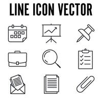 kantoorbenodigdheden elementen instellen pictogram symbool sjabloon voor grafisch en webdesign collectie logo vectorillustratie vector