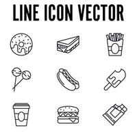 fastfood elementen instellen pictogram symbool sjabloon voor grafische en webdesign collectie logo vectorillustratie vector