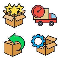 verzending levering set pictogram symbool sjabloon voor grafisch en webdesign collectie logo vectorillustratie vector