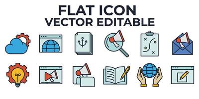 digitale online marketing set pictogram symbool sjabloon voor grafische en webdesign collectie logo vectorillustratie vector