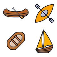 water transport set pictogram symbool sjabloon voor grafisch en web design collectie logo vector illustratie