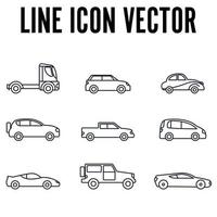 auto vervoer set pictogram symbool sjabloon voor grafisch en web design collectie logo vector illustratie