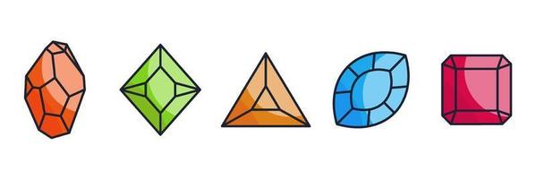 edelstenen juwelen en diamanten set pictogram symbool sjabloon voor grafische en webdesign collectie logo vectorillustratie vector