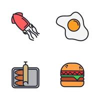 vlees eten set pictogram symbool sjabloon voor grafische en webdesign collectie logo vector illustratie