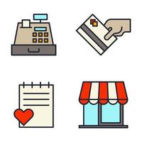 e-commerce. online winkelen set pictogram symbool sjabloon voor grafische en webdesign collectie logo vectorillustratie vector