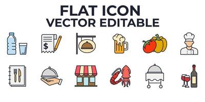 restaurant set pictogram symbool sjabloon voor grafisch en webdesign collectie logo vectorillustratie vector