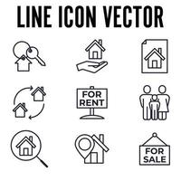 onroerend goed elementen instellen pictogram symbool sjabloon voor grafisch en webdesign collectie logo vectorillustratie vector