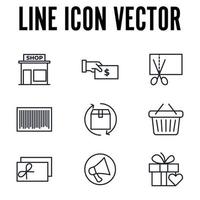 winkelcentra, retail set symbool pictogrammalplaatje voor grafische en webdesign collectie logo vectorillustratie vector