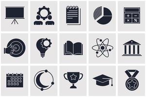 onderwijs set pictogram symbool sjabloon voor grafisch en webdesign collectie logo vector illustratie