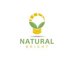 lamp en natuur helder logo. logo ontwerp inspiratie vector