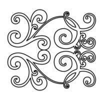 vector damast vintage barokke scroll ornament swirl. Victoriaanse monogram heraldische schild werveling. retro bloemen blad patroon grens gebladerte antiek acanthus kalligrafie gegraveerd tattoo.tile decor element