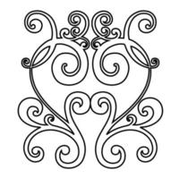 vector damast vintage barokke scroll ornament swirl. Victoriaanse monogram heraldische schild werveling. retro bloemen blad patroon grens gebladerte antiek acanthus kalligrafie gegraveerd tattoo.tile decor element