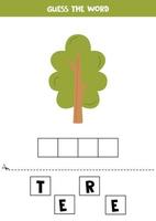 spelling spel voor kinderen. schattige boom. vector